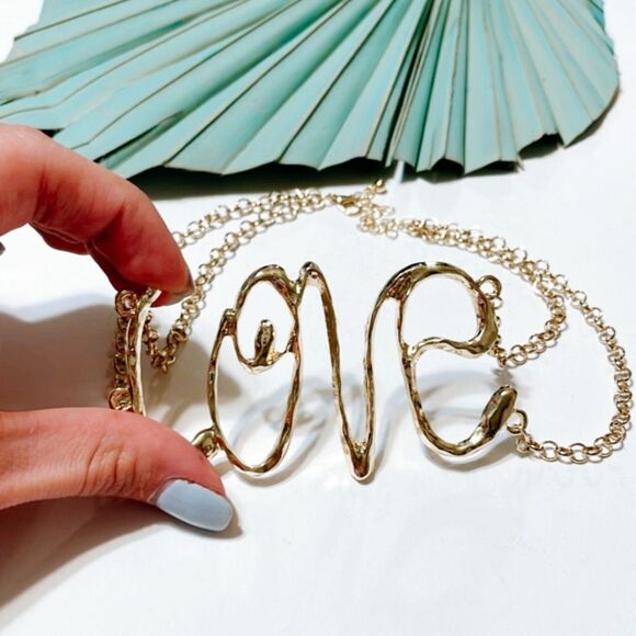 Gold love choker S225 - Picture 3 of 3